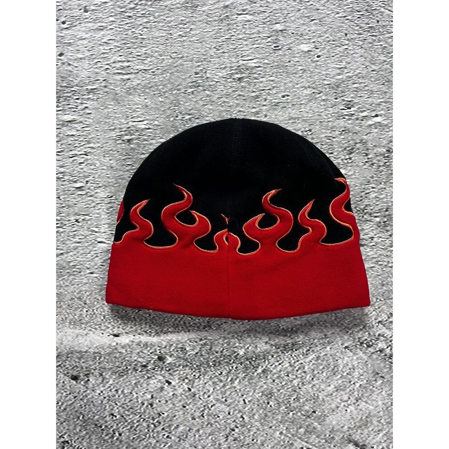 Flames beanie Y2K red black fire