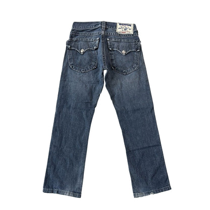 True Religion vintage jeans navy blue thick stitching Y2K