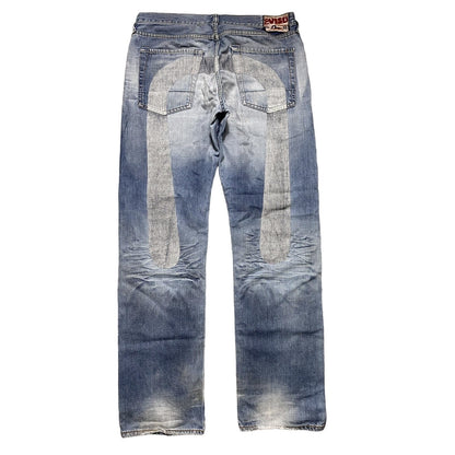 Evisu jeans EU ED vintage blue white daicock logo