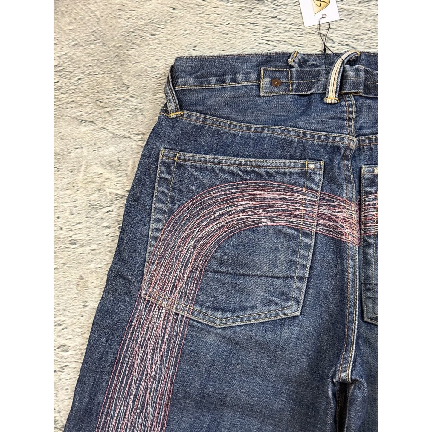 Evisu jeans daicock big logo gradient purple pink white