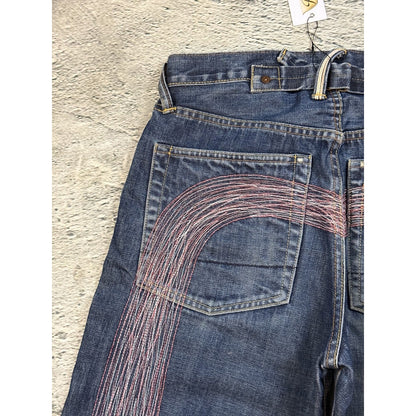 Evisu jeans daicock big logo gradient purple pink white