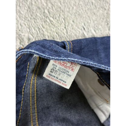 Evisu Donna jeans bootcut heart pink seagull embroidery