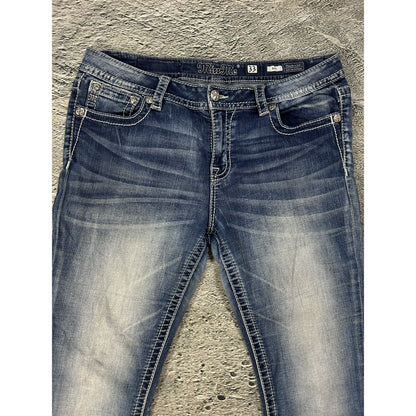Miss Me flared bootcut white stitching denim vintage y2k