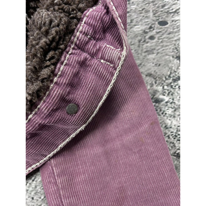 True Religion corduroy denim jacket sherpa trucker pink