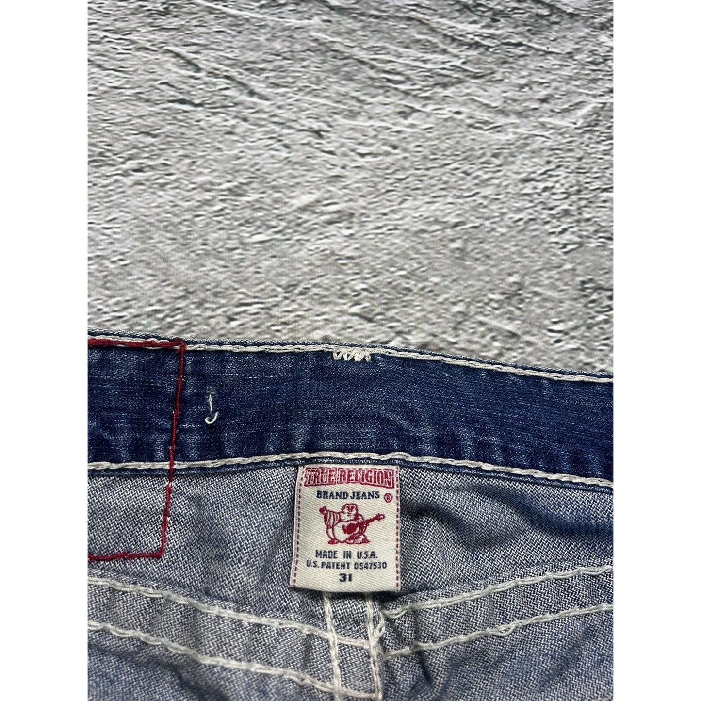 True Religion Blue jeans thick stitching Bobby