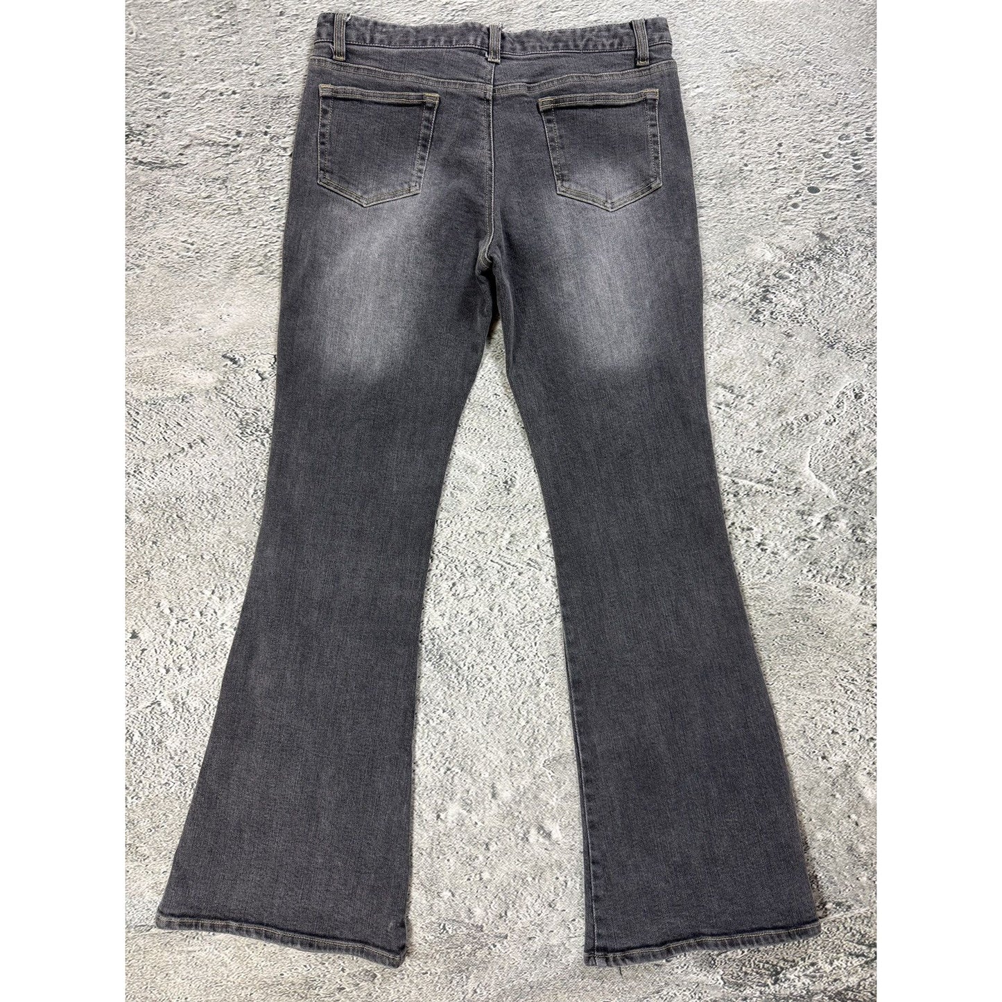 Vintage Y2K flared grey jeans studded