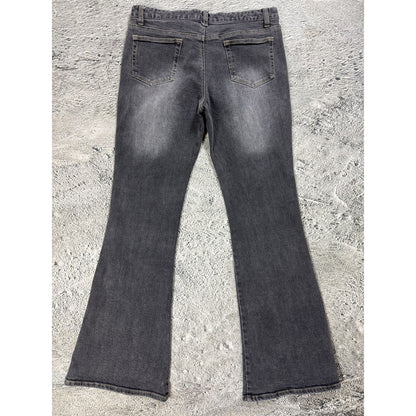 Vintage Y2K flared grey jeans studded