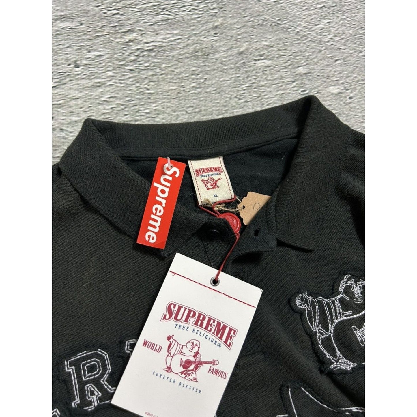 Supreme x True Religion polo shirt black XL