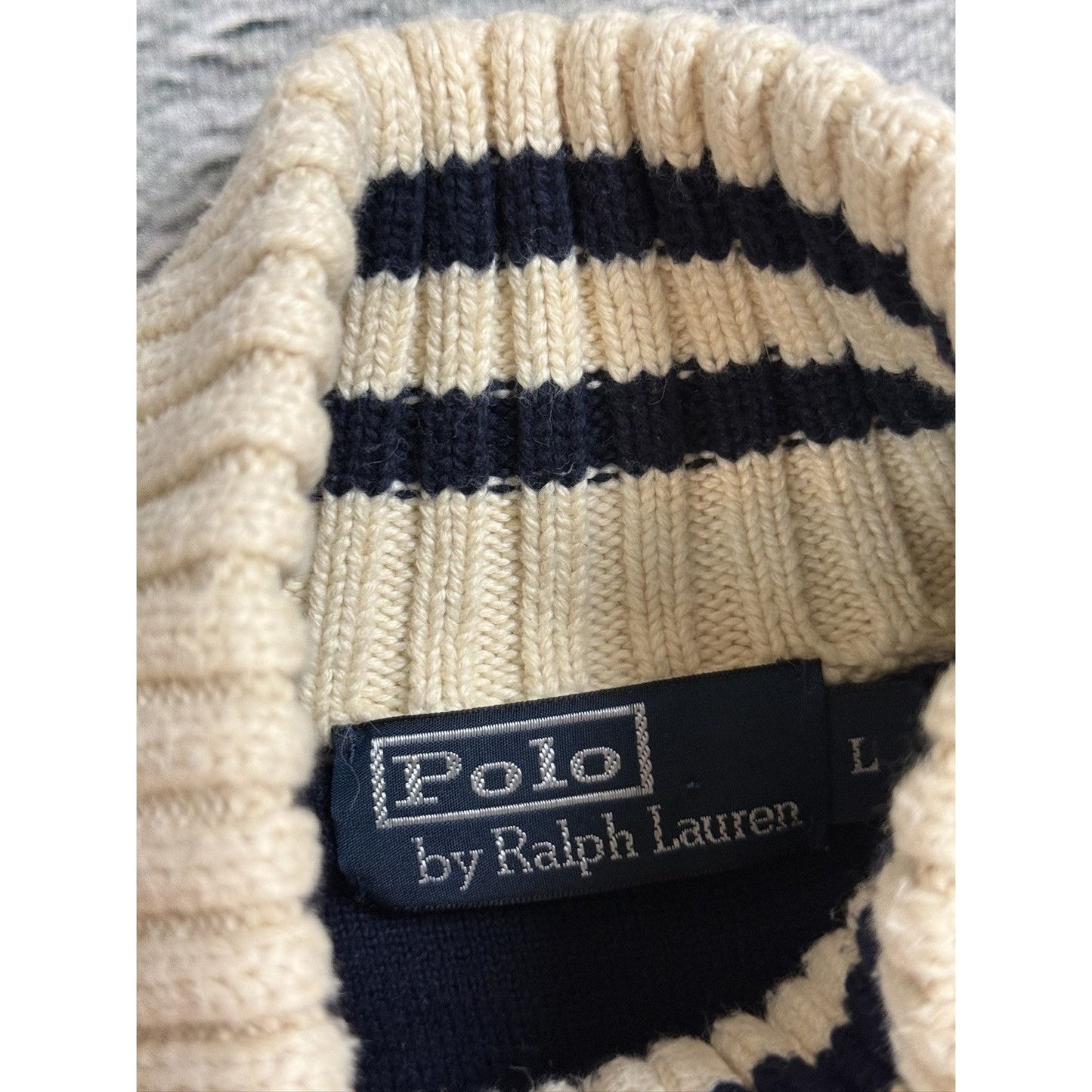 Chief Keef Polo Ralph Lauren zip sweater Beige Big Pony