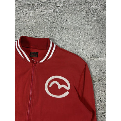 Evisu Mighty varsity jacket red big logo zip sweatshirt
