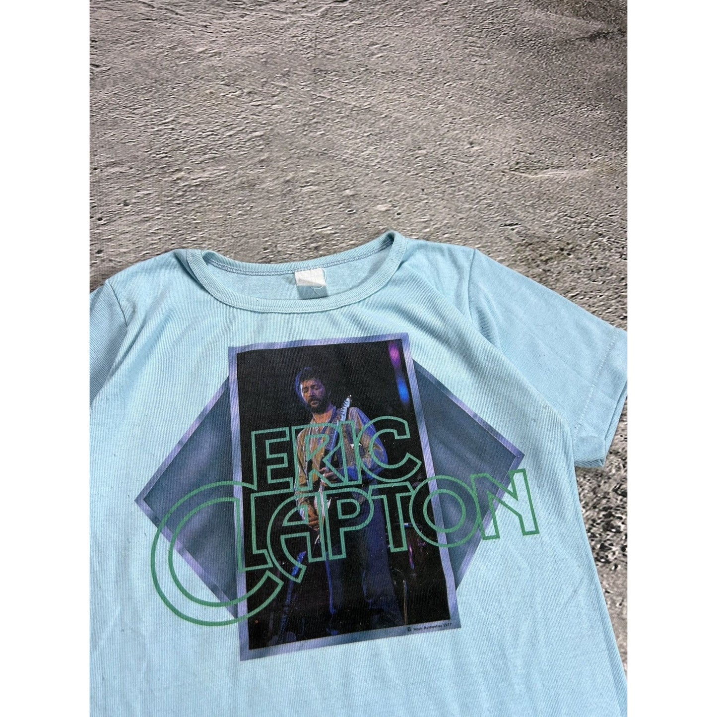 Eric Clapton 1977 vintage t-shirt turquoise blue