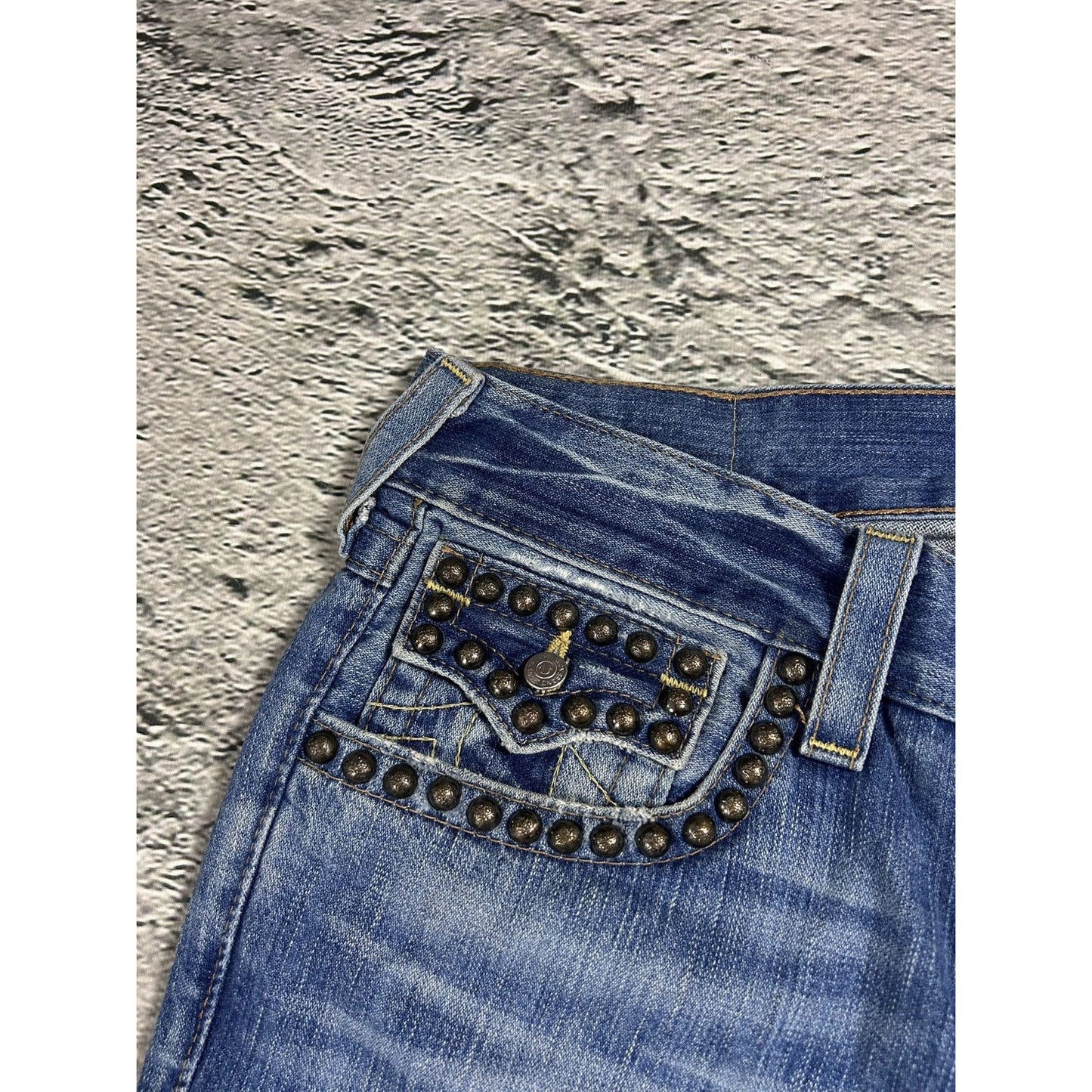 True Religion blue jeans studded Y2K Ricky vintage