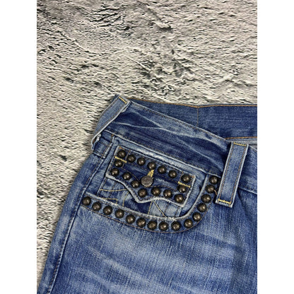 True Religion blue jeans studded Y2K Ricky vintage