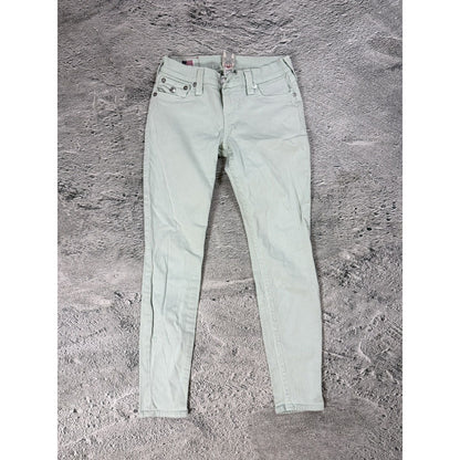 True Religion jeans mint turquoise vintage denim pants slim