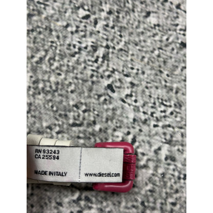 Diesel leather belt multicolour moving letters Y2K white