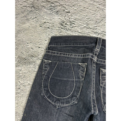 True Religion vintage jeans navy blue thick stitching Bobby