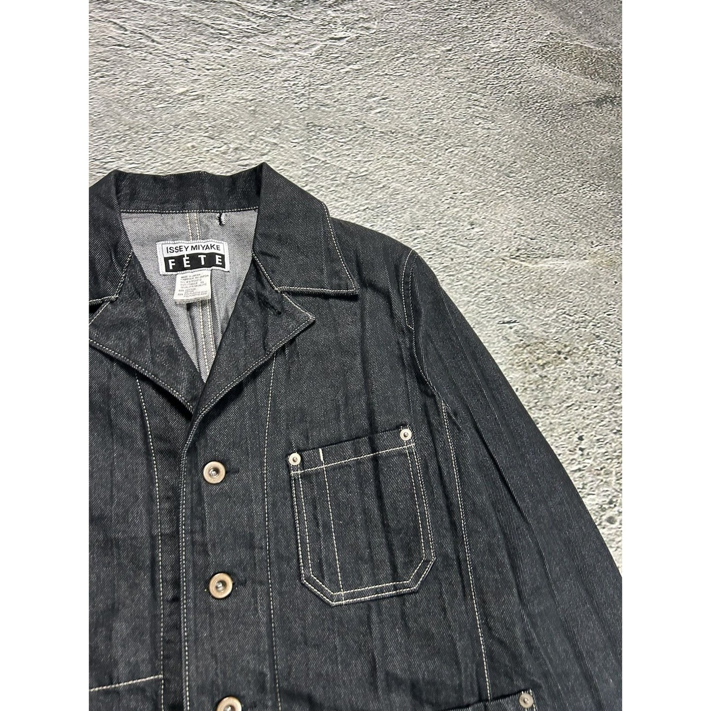 Issey Miyake Fete denim jacket pleated vintage made in Japan