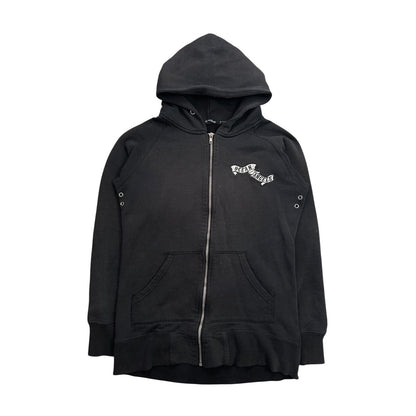 Y2K zip hoodie black Ocean Angles Ed Hardy style