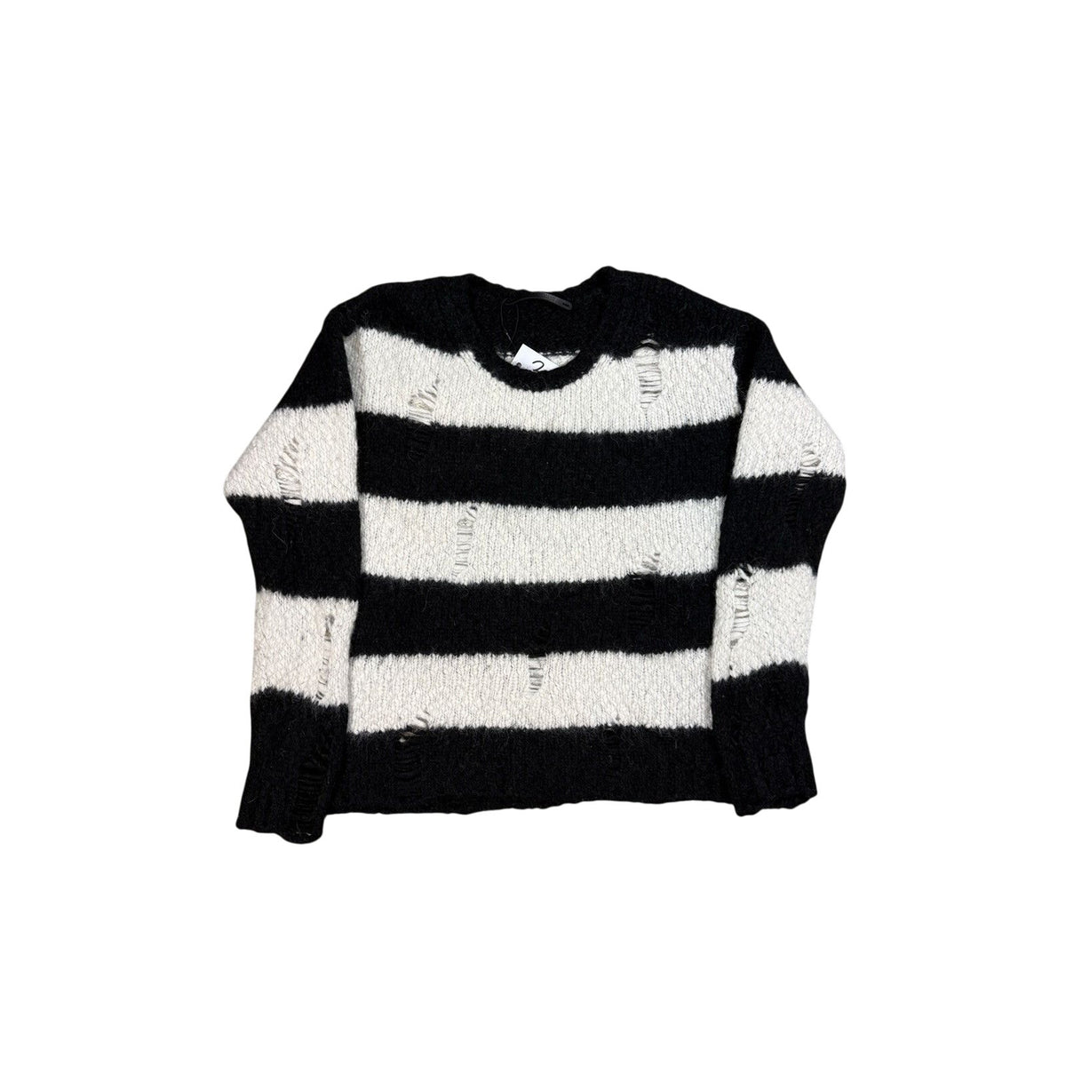 True Religion Open knit small distressed stripped sweater