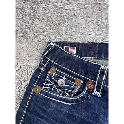 True Religion vintage grey jeans Ricky contrast stitching