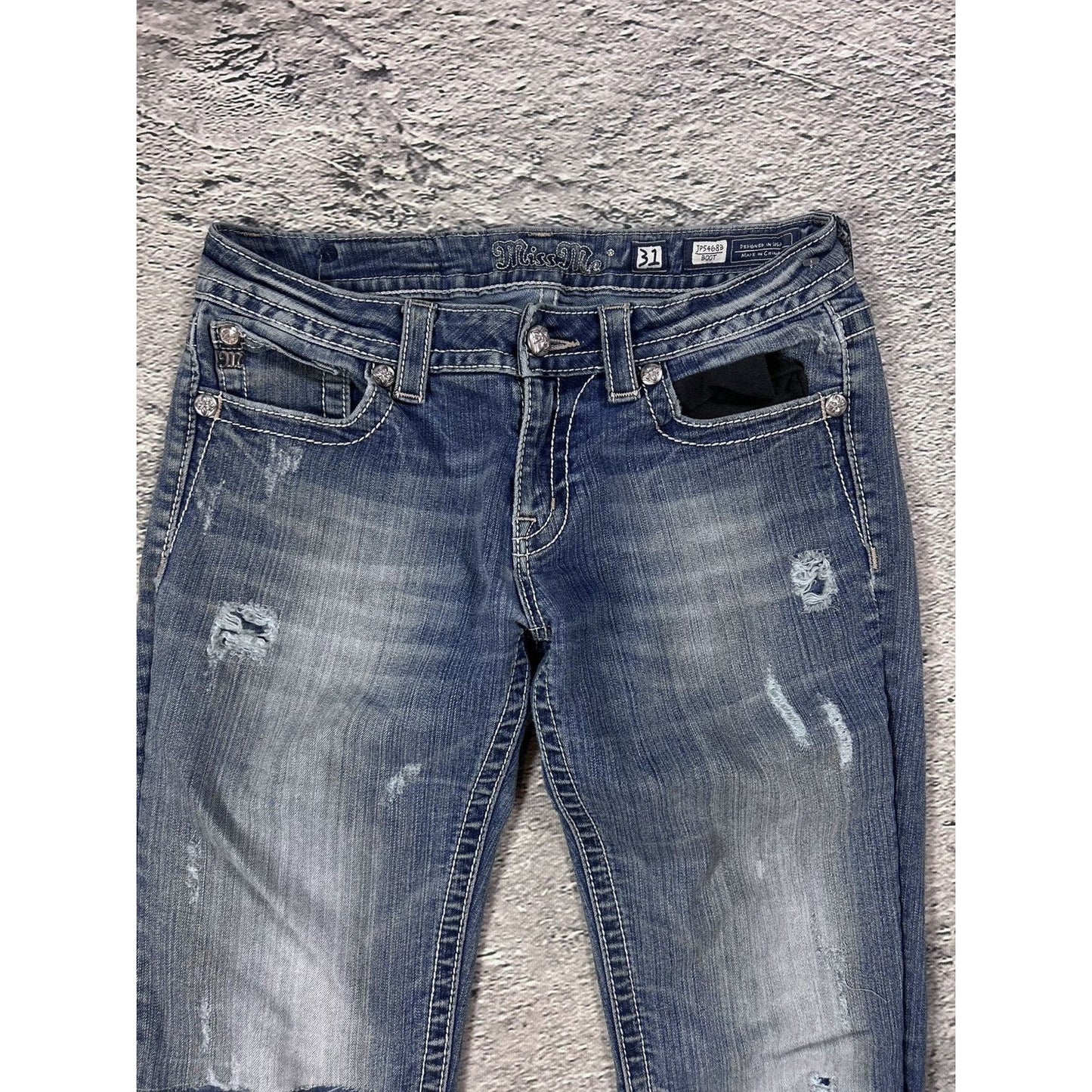 Miss Me rhinestone glitter jeans Y2K flared