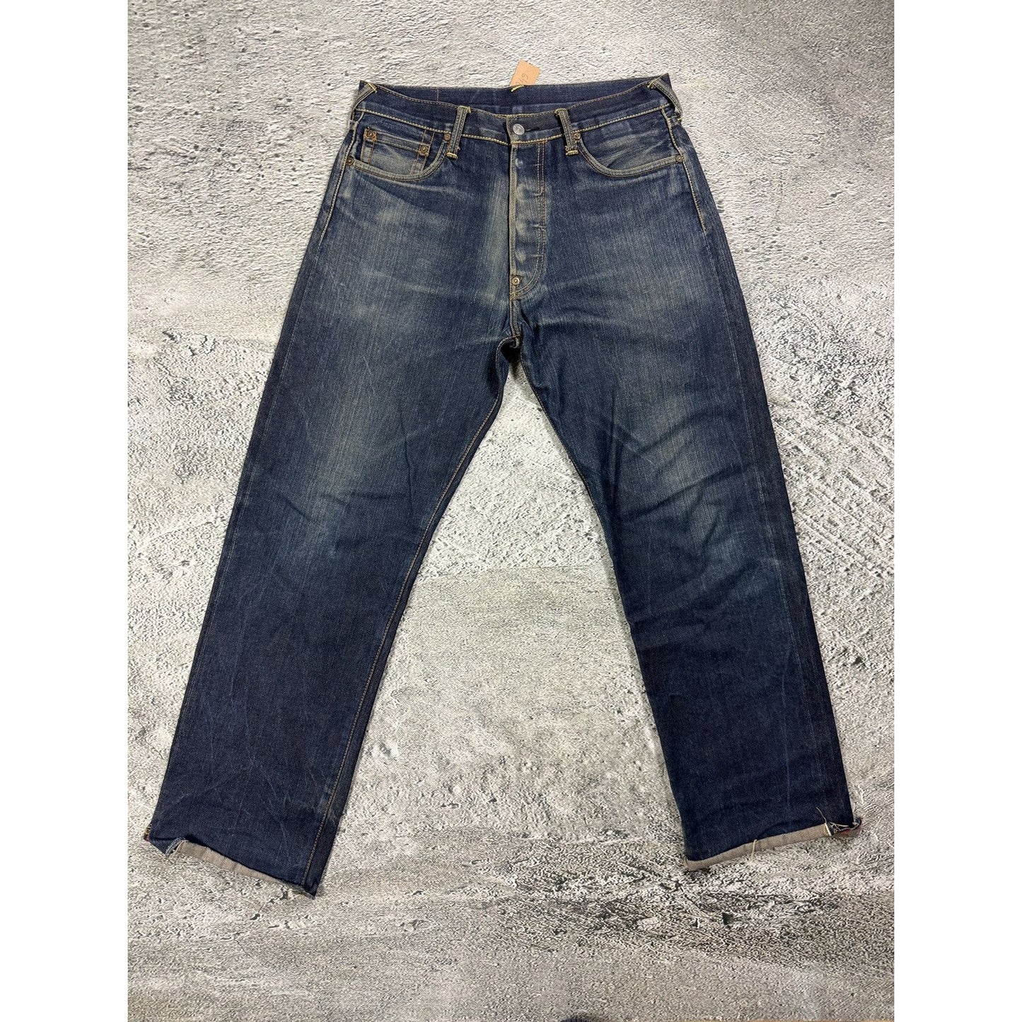 Evisu jeans daicock silver big logo selvedge denim