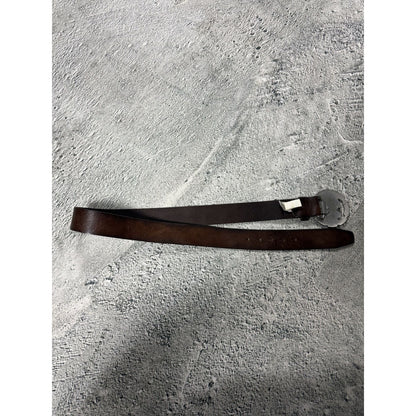 Diesel leather belt big buckle Y2K brown