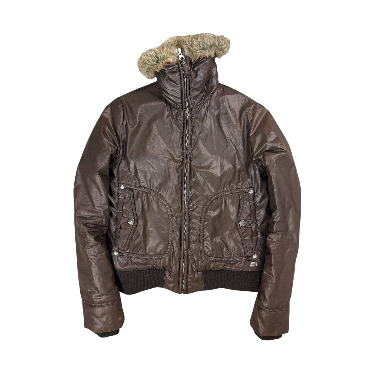 Miss Sixty fur jacket y2k vintage bomber brown padded