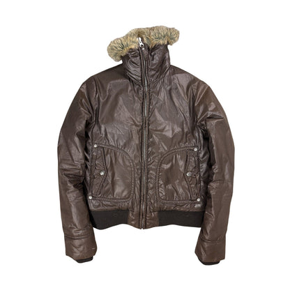 Miss Sixty fur jacket y2k vintage bomber brown padded
