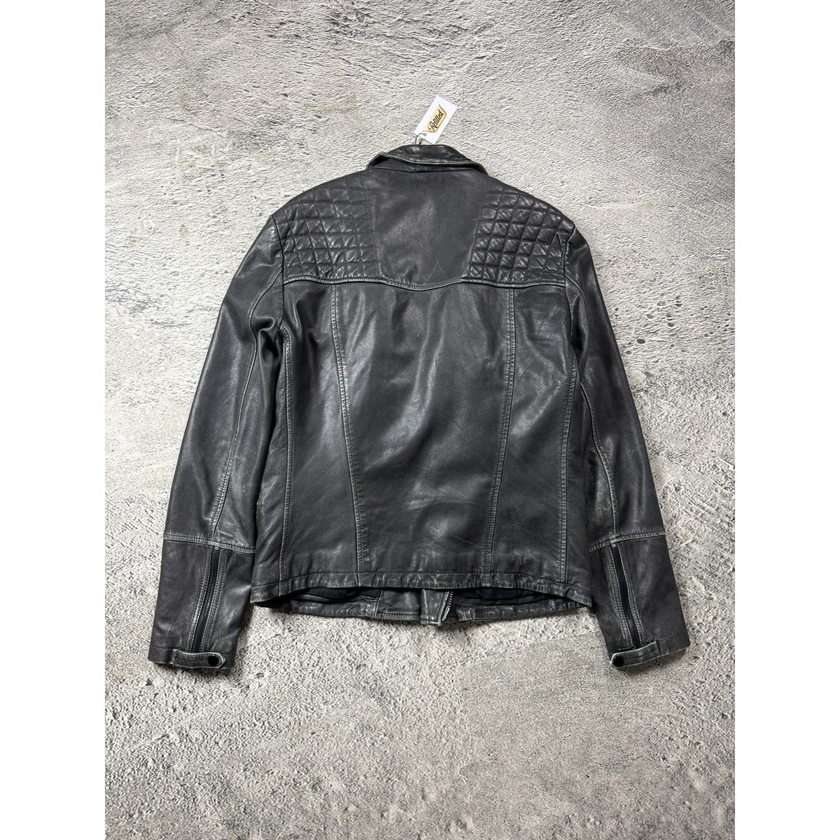 Allsaints Vintage Leather Jacket biker Avant Garde black
