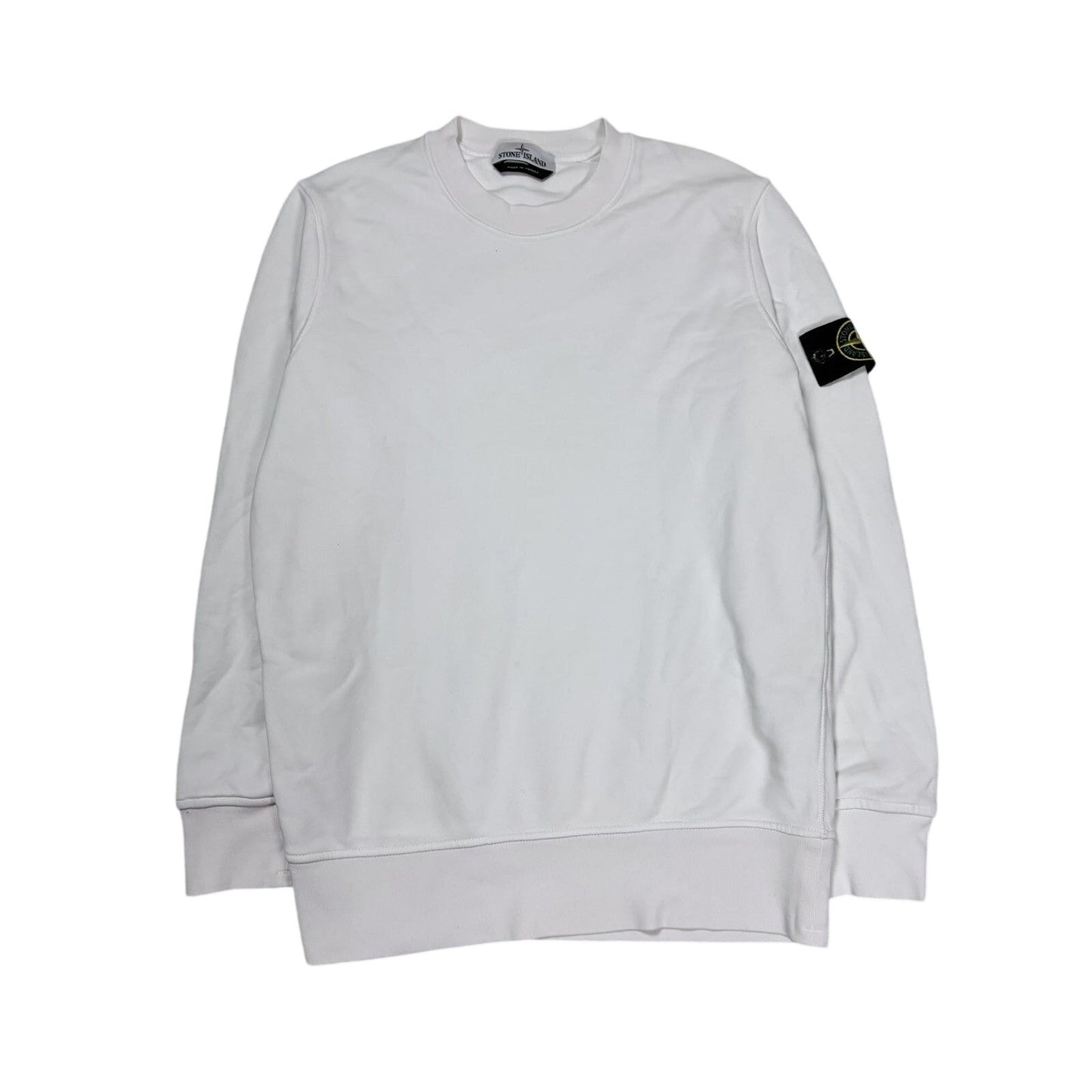 Stone island sweatshirt white with badge