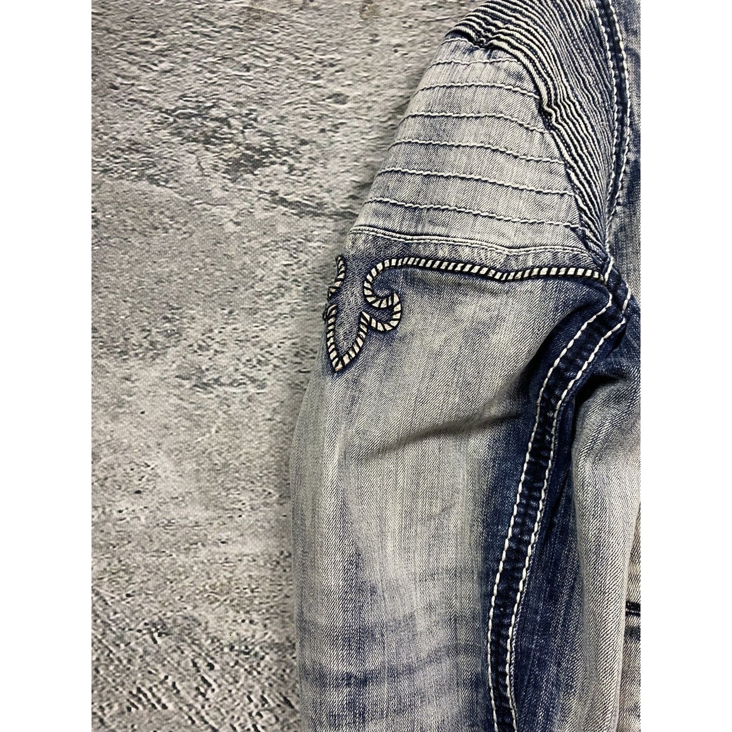Rock Revival moto biker denim jacket washed vintage