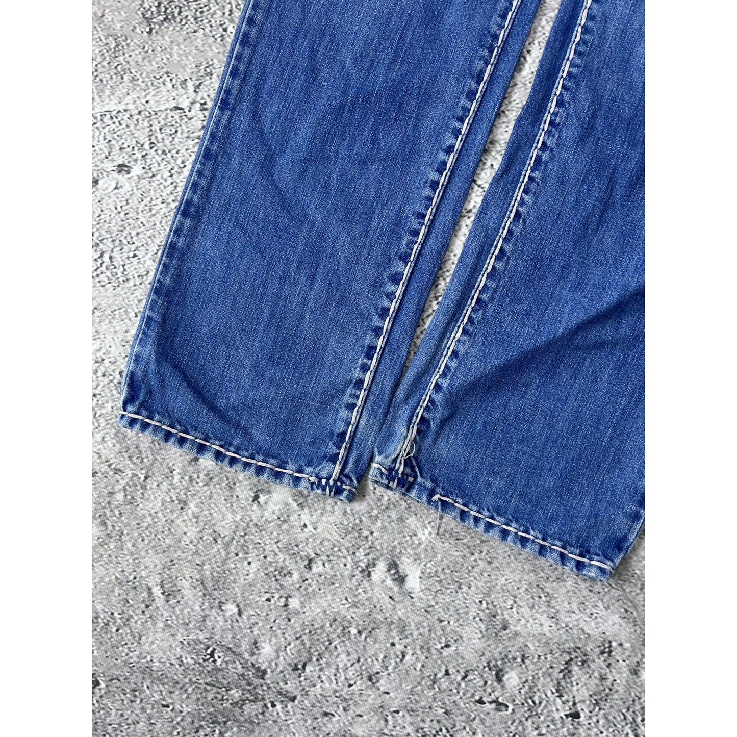 True Religion vintage jeans blue thick stitching Geno Y2K