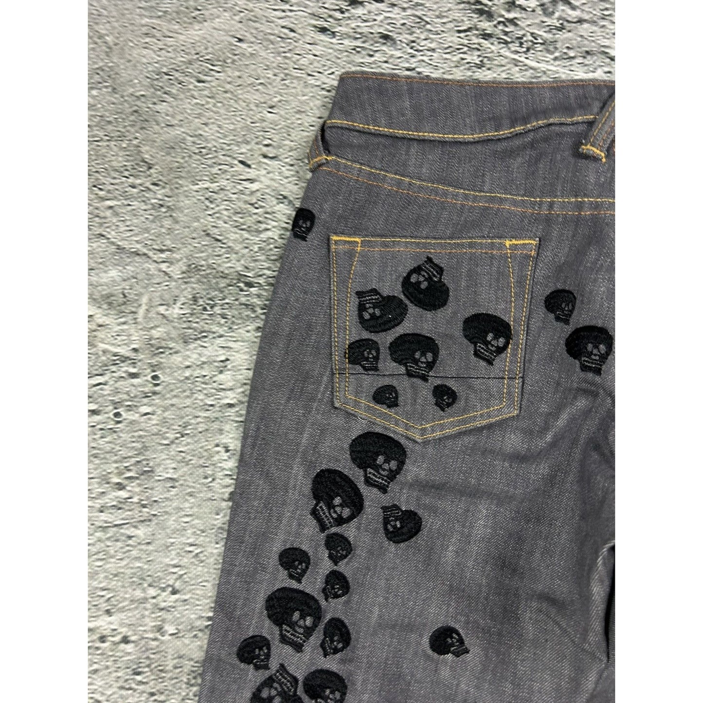 Evisu vintage daicock skull logo grey jeans black