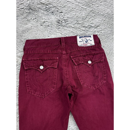 True Religion vintage jeans burgundy red straight Y2K