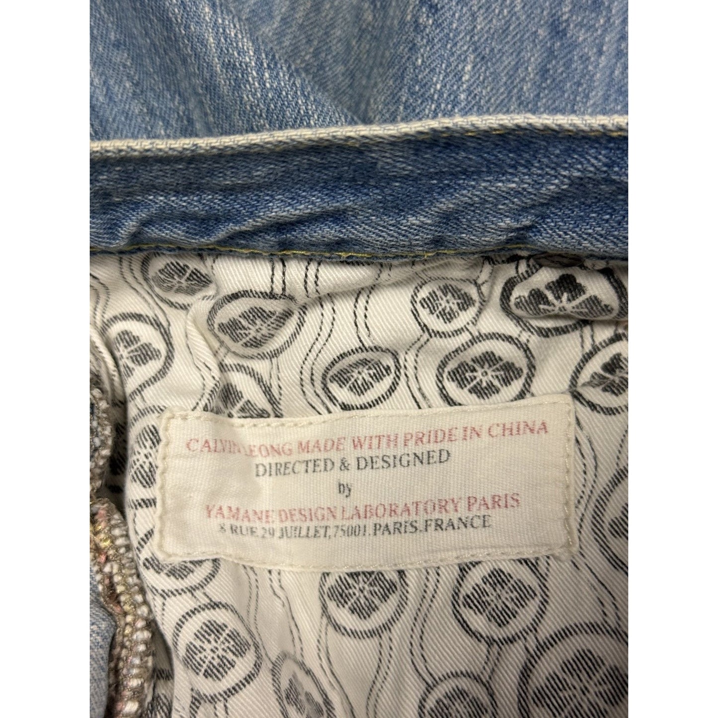 Evisu Yamane jorts light blue Y2K shorts denim white gull