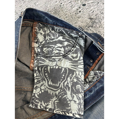 Ed Hardy Christian Audigier vintage jeans big logo pants