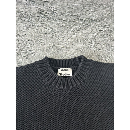 Acne Studios sweater thick knit black bill o reverse pss15