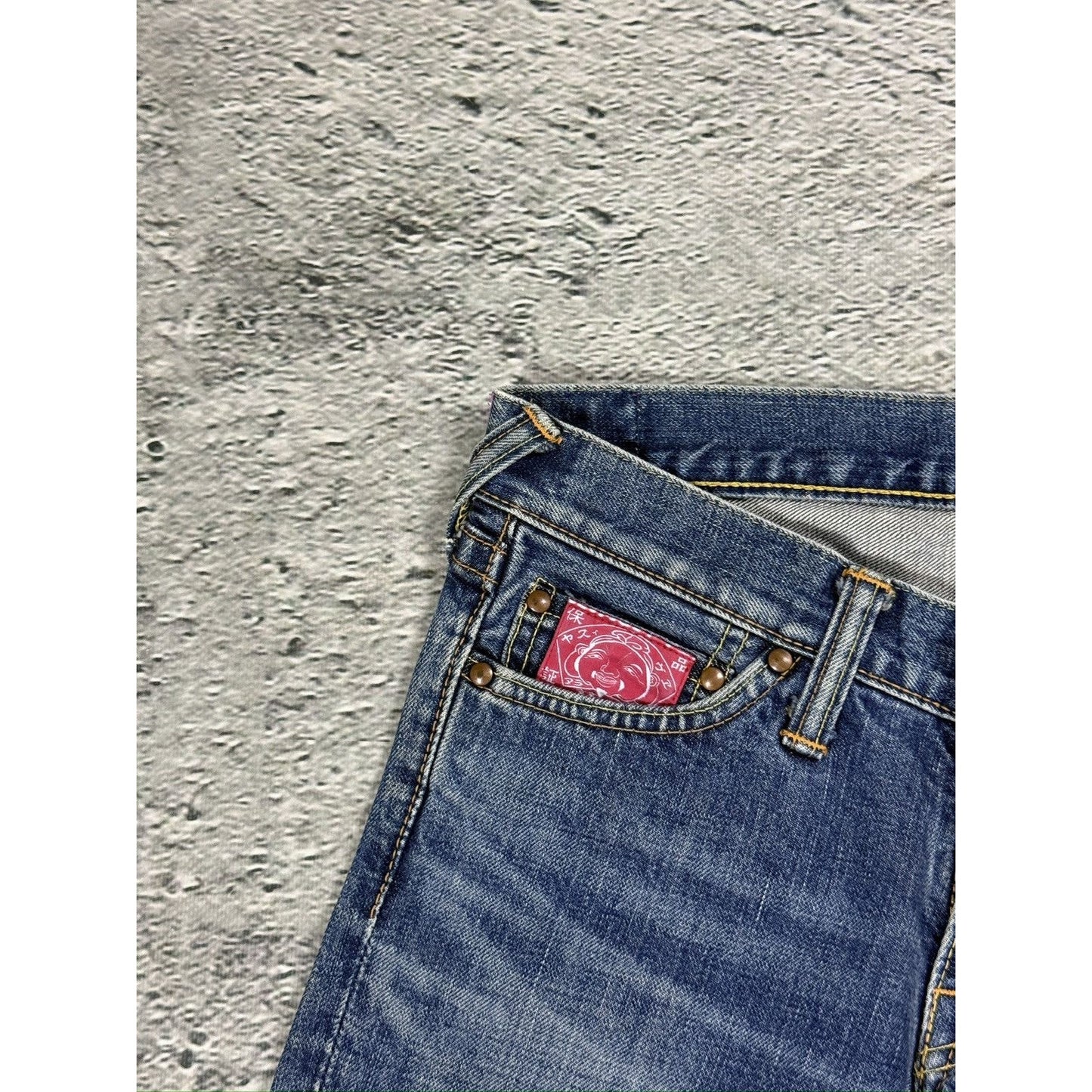 Evisu Donna jeans bootcut gray seagull embroidery