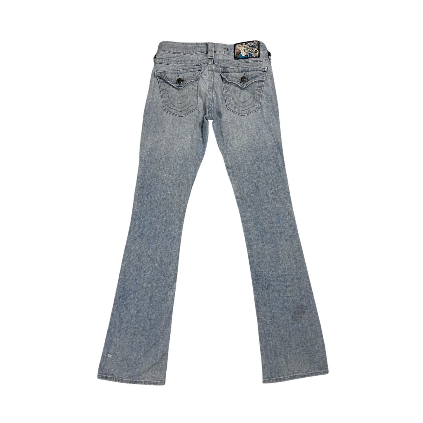 True Religion blue jeans hippie flared bootcut stitching