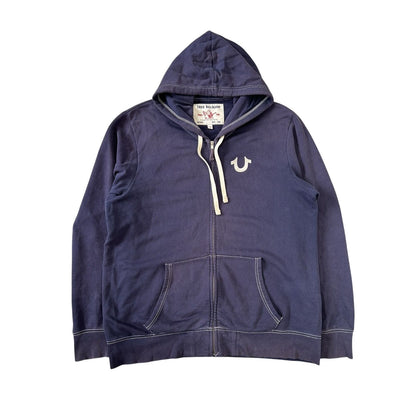 True Religion vintage Navy blue zip hoodie big logo