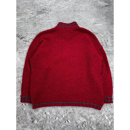 Hugo Boss alpaka sweater half zip red vintage 90s