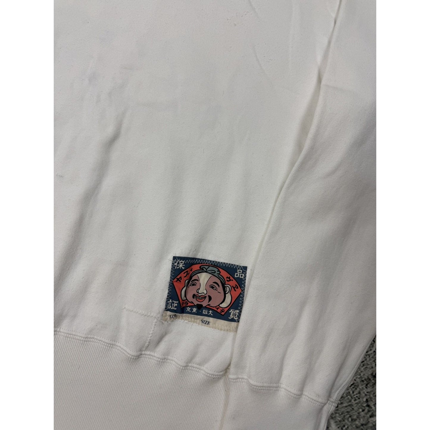 Evisu sweatshirt big logo face vintage white Y2K