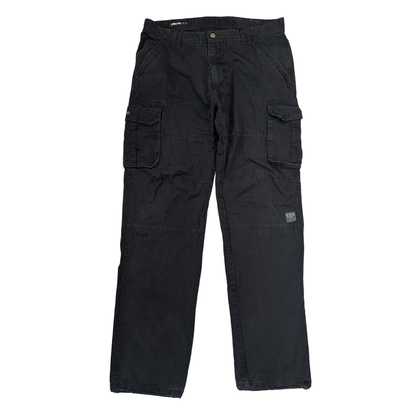 Pelle Pelle vintage black cargo pants small logo Y2K