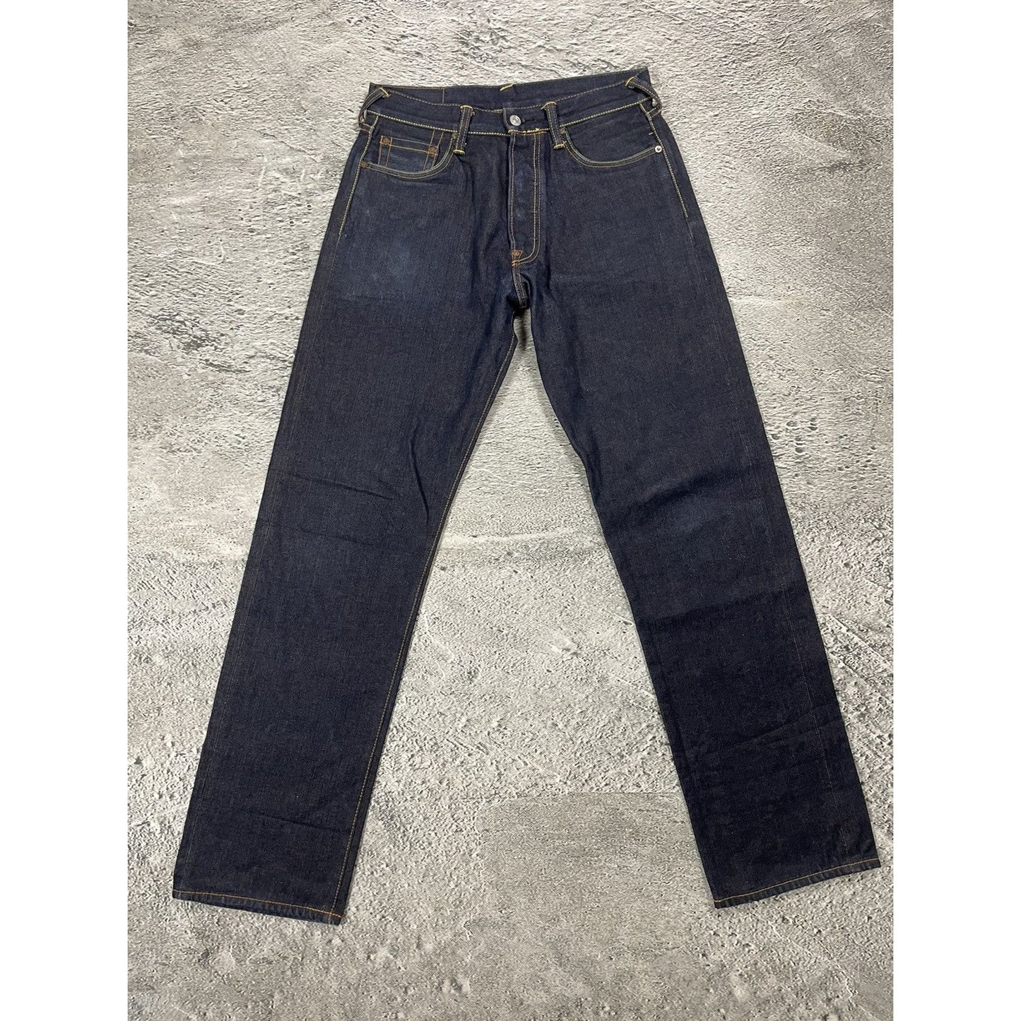 Evisu jeans daicock big logo white selvedge denim letters