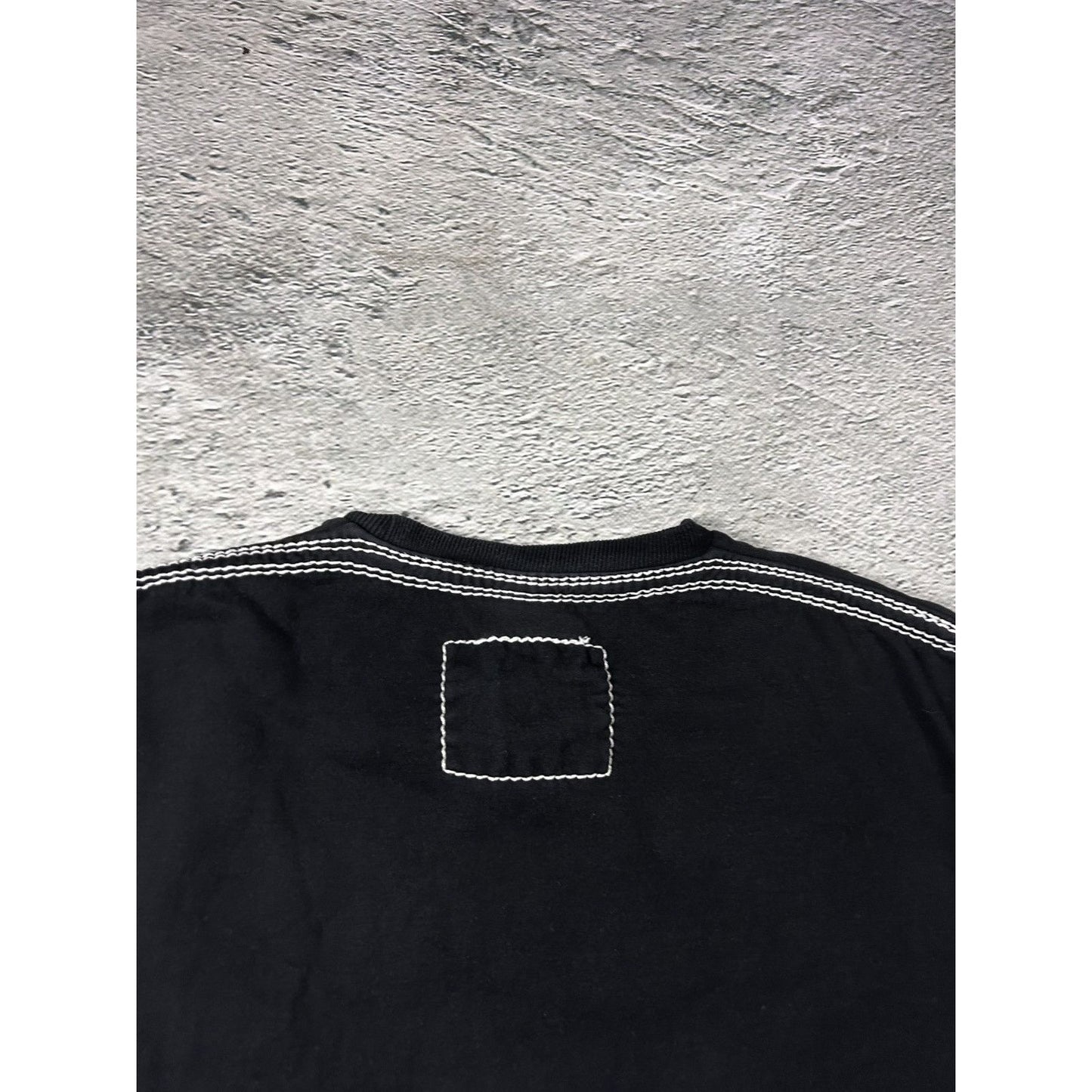 True Religion vintage black sweatshirt fat stitching Y2K