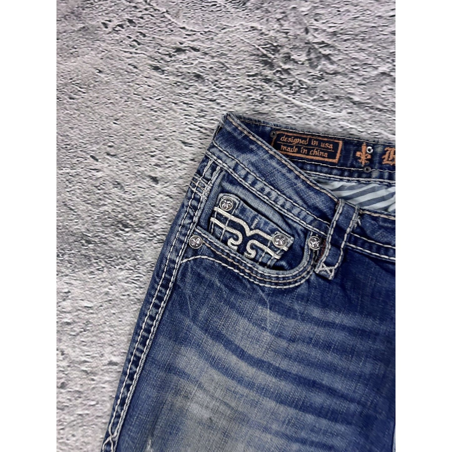 Rock Revival rhinestone jeans Y2K flared bootcut Jamila