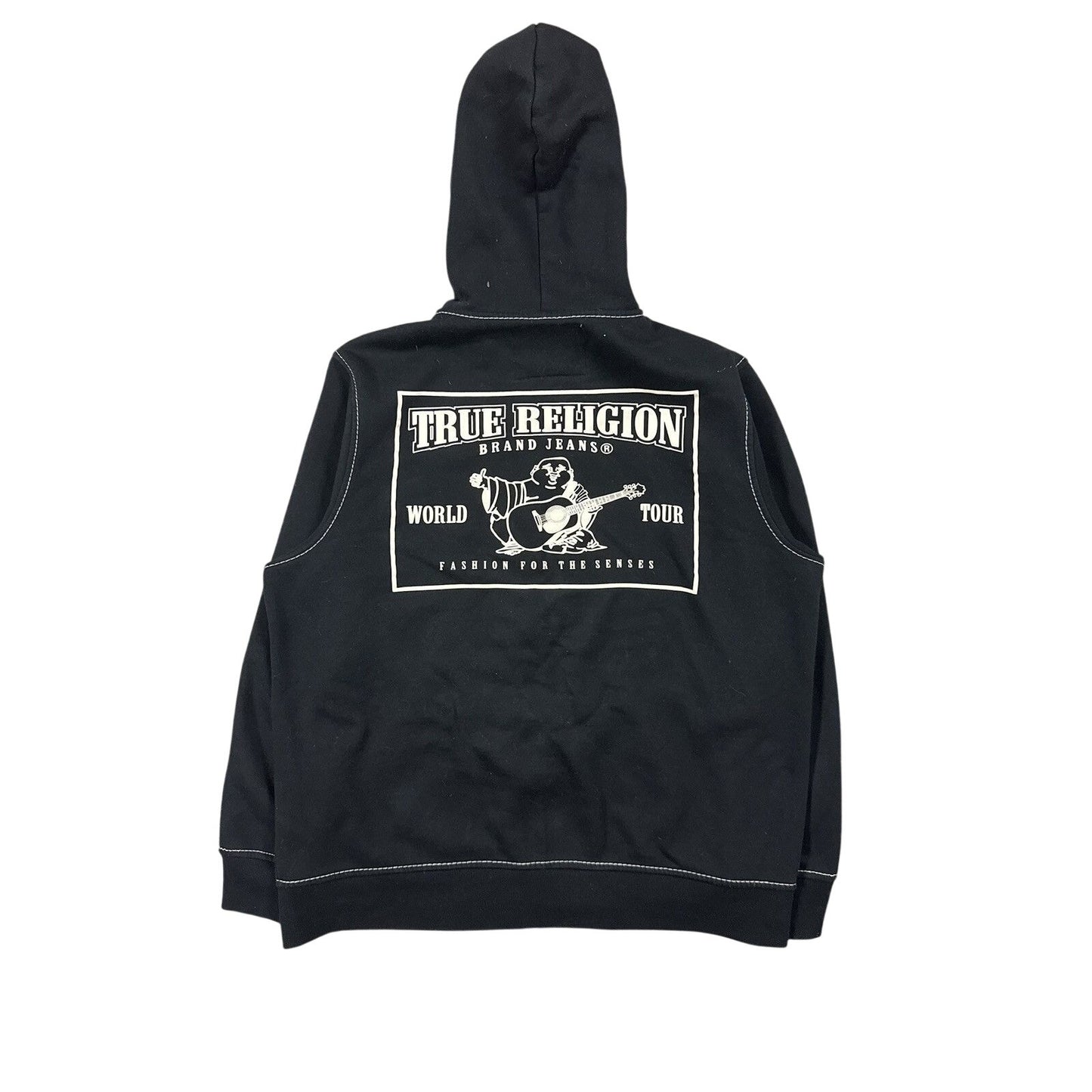 True Religion zip hoodie vintage Black White stitching