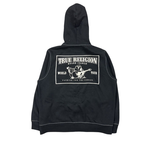 True Religion zip hoodie vintage Black White stitching