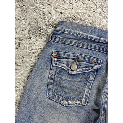 True Religion blue jeans Buddha Embroidery Joey flared